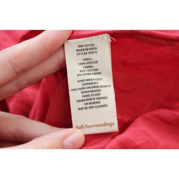 NWT Soft Surroundings Hera Dress Large Lined Cardinal 3/4 Sleeve Pockets Boho - Picture 11 of 12